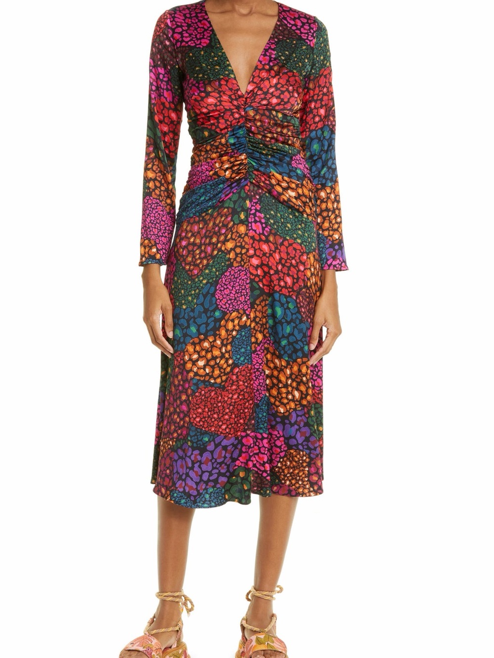 FARM Rio Farm Rio Dresses Farm Rio Rainbow Hearts Midi Dress *Flawed Zipper*